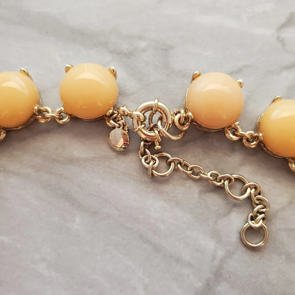💗 J. Crew Peachy Pink Gold Bubble Classic Statement Necklace 💗